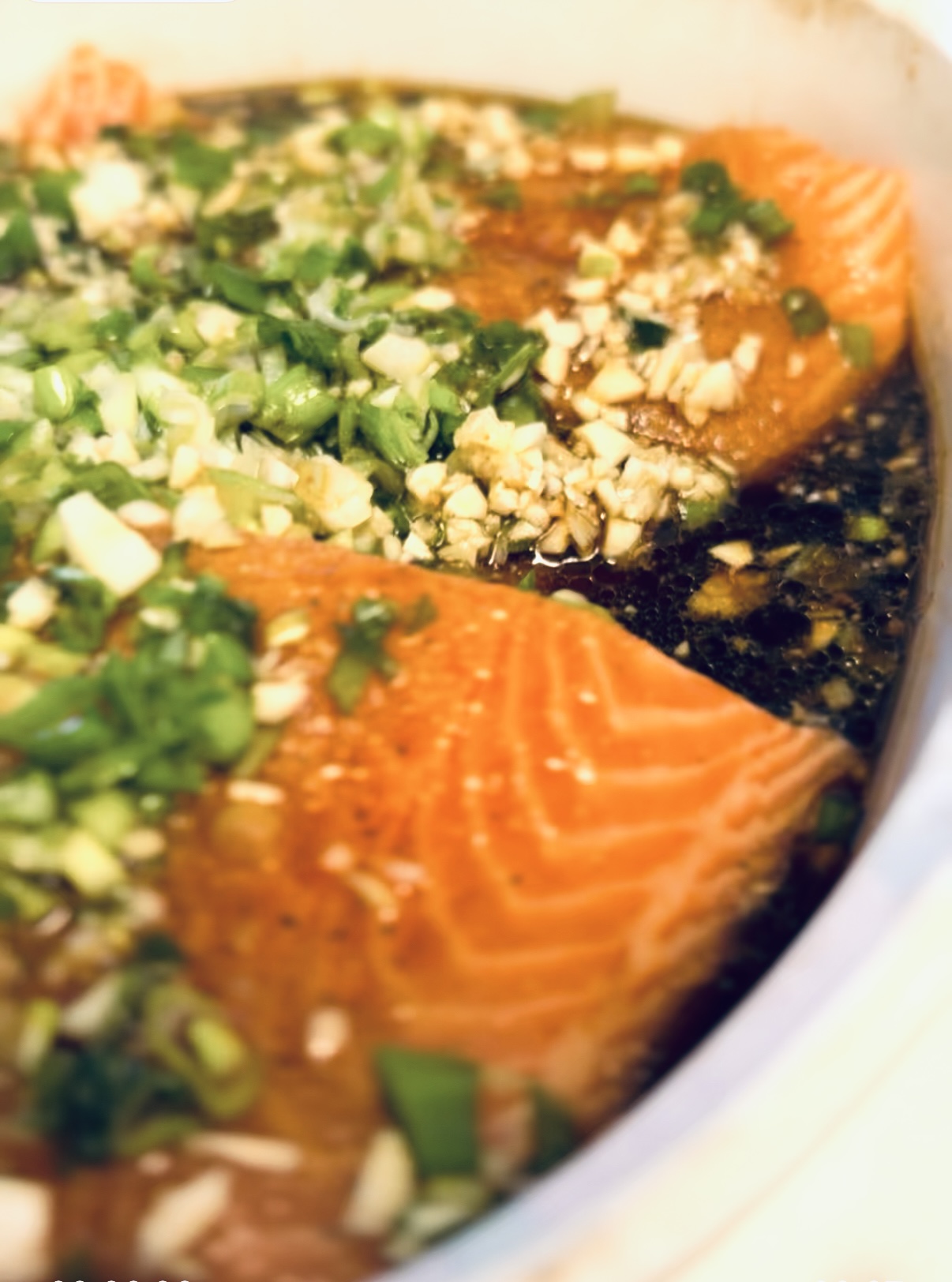 Garlic soy salmon